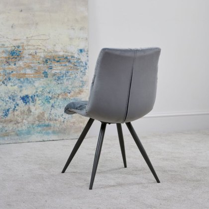 Arana Dining Chair - Light Grey Velvet (Set of 2)