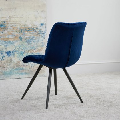 Arana Dining Chair - Sapphire Blue Velvet (Set of 2)