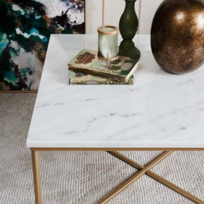 Alpha Marble Top Coffee Table Square