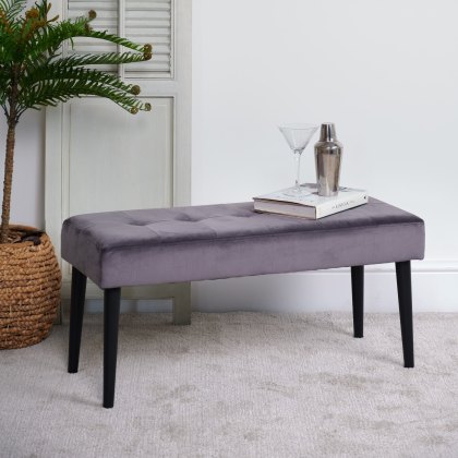 Ruby Bench - Grey Velvet