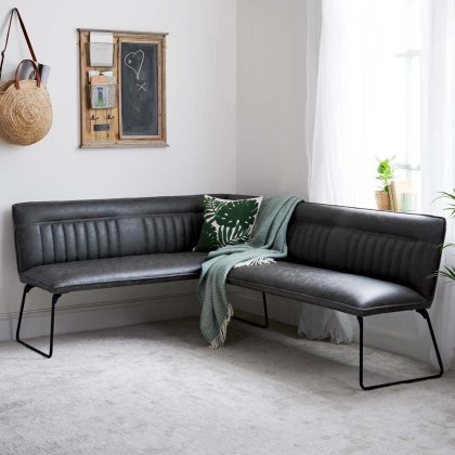 Hardy Corner Bench - Grey (Right Hand Facing)