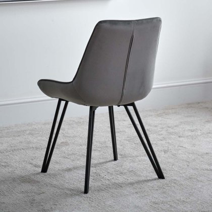Chase Dining Chair - Light Grey Velvet (Set of 2)
