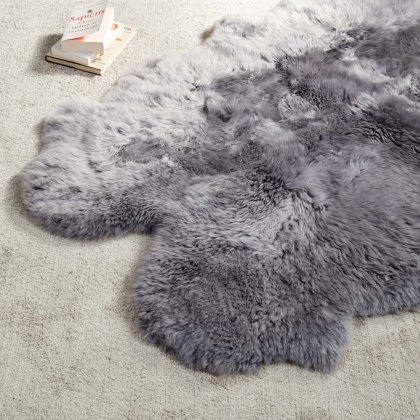 New Zealand Extra-Large Steel Sheepskin Rug - 110cm x 180cm