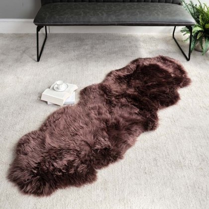 New Zealand Large Brown Sheepskin Rug - 180cm x 60cm