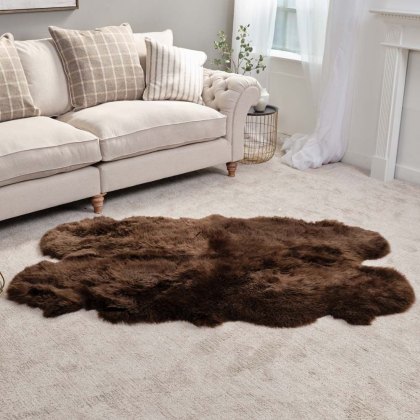 New Zealand Extra-Large Brown Sheepskin Rug - 110cm x 180cm