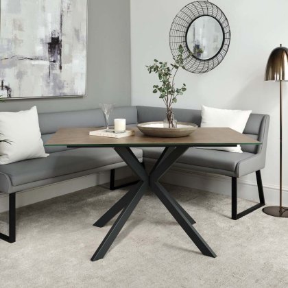 Paulo Dining Bundle 135cm Table & Corner Bench LHF & Low Bench - Grey