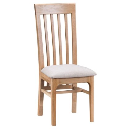 Trento Oak Dining Chair Fabric Seat (Set of 2)