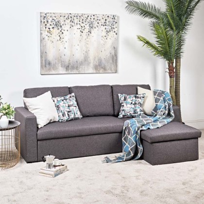 Sorrento Corner Sofa Bed With Storage - Grey