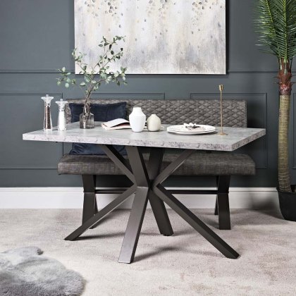 Industrial Dining Table 135cm - Faux Concrete