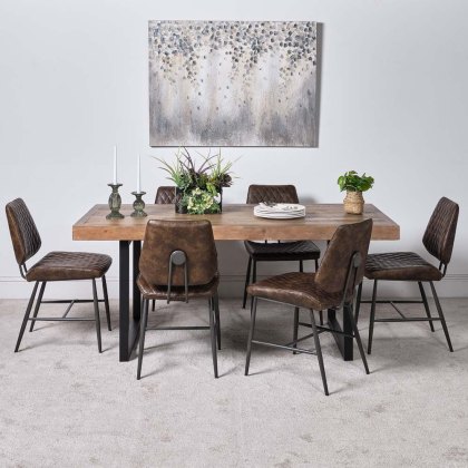 Adelaide 180cm Dining Table & 6 Digby Dining Chairs - Brown Adelaide 180cm Dining Table & 6 Digby Dining Chairs - Brown