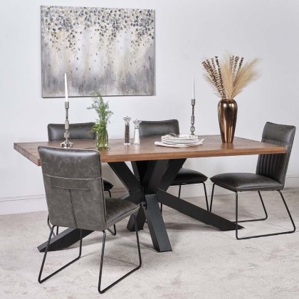 Soho Dining Table 200cm & 4 Hardy Dining Chairs - Grey