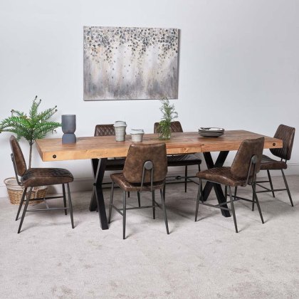 Urban 180-240cm Dining Table & 6 Digby Dining Chairs - Brown