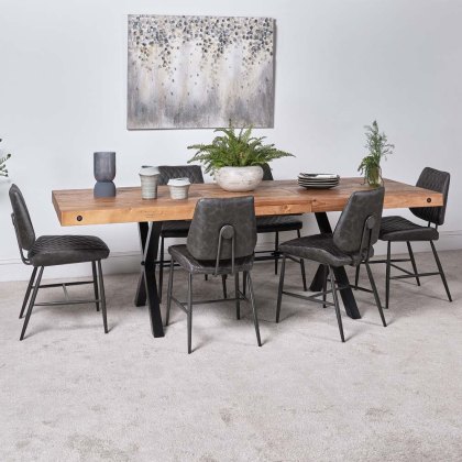Urban 180-240cm Dining Table & 6 Digby Dining Chairs - Grey