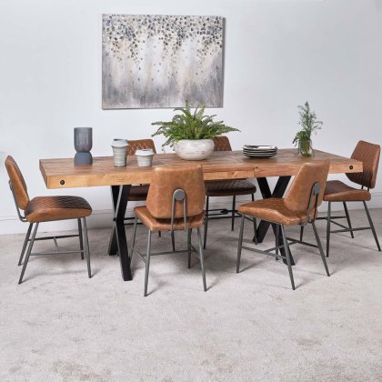 Urban 180-240cm Dining Table & 6 Digby Dining Chairs - Tan