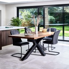 Soho 200cm Dining Table & 4 Firenza Dining Chairs - Black Soho 200cm Dining Table & 4 Firenza Dining Chairs - Black