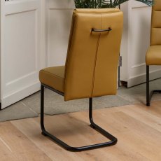 Ava Mustard Dining Chair in Faux Leather (Set of 2)