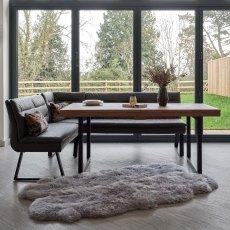 Adelaide 180-240cm Extending Dining Table with Industrial Corner Bench in Grey