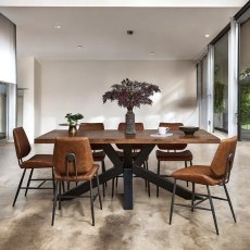 Soho Dining Table 200cm & 6 Digby Dining Chairs - Tan