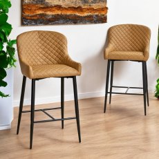 Carlton Bar Stool - Mustard (Set of 2)