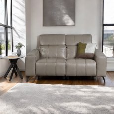 Oti 2 Seater Power Recliner Sofa in Elephant Grey Leather