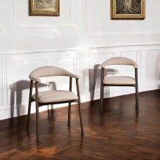 Albi Dining Chair - Beige / Dark Oak Legs (Set of 2)