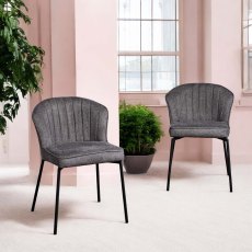 Tristan Grey Fabric Dining Chair (Set of 2)