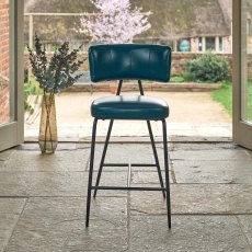 Admiral Dark Blue Bar Stool