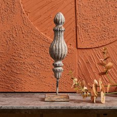 Long Wooden Trophy Ornament - Vintage Gold