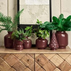 Round Glass Vase in Cherry - Small Round Glass Vase in Cherry - Small