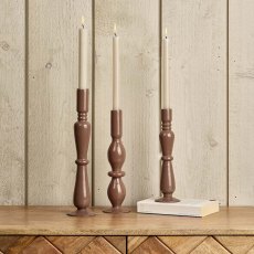 Royal Glass Candle Stick in Misty Rose - Small