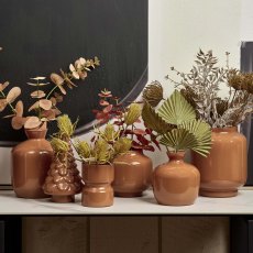 Glass Drum Vase in Passion - Small Glass Drum Vase in Passion - Small