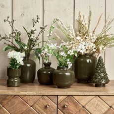 Glass Base Vase in Green Gold - Small