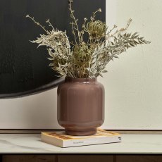 Glass Base Vase in Misty Rose - Large Glass Base Vase in Misty Rose - Large