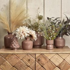 Glass Drum Vase in Misty Rose - Small Glass Drum Vase in Misty Rose - Small