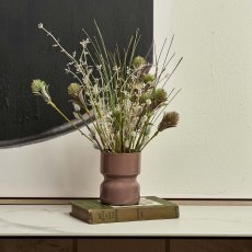 Glass Drum Vase in Misty Rose - Small Glass Drum Vase in Misty Rose - Small