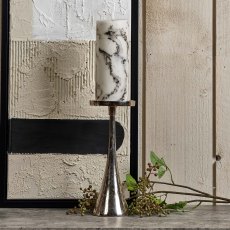Conical Candle Stand in Nickel - Large Conical Candle Stand in Nickel - Large