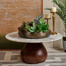 Metal Bowl Tray in Brass Finish - Medium