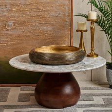 Metal Bowl Tray in Brass Finish - Medium