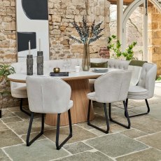 Sutton 200cm Dining Table - Ash with Frampton Corner Bench LHF & 2x Frampton Chairs in White Sutton 200cm Dining Table - Ash with Frampton Corner Bench LHF & 2x Frampton Chairs in White