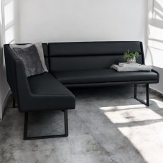 Jupiter Corner Bench in Black RHF