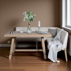 Hampton 150cm Dining Table & Hampton Corner Bench in Beige - LHF