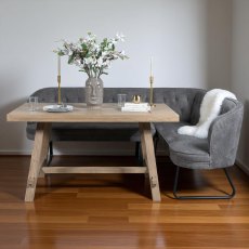 Hampton 150cm Dining Table & Frampton Corner Bench in Anthracite - LHF