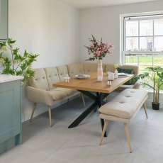 Jupiter 150cm Dining Table - Smoked Oak - With Sloane Corner & Low Bench