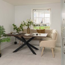 Jupiter 180cm Dining Table - Dark Oak - With Sloane Corner Bench