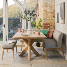 Fairmile 200cm Dining Table with Fairmile Corner Bench & Low Bench - RHF