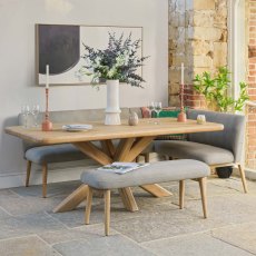 Fairmile 200cm Dining Table with Fairmile Corner Bench & Low Bench - LHF