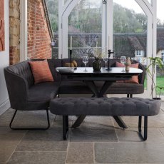 Saturn Dark Grey Motion Table with RHF Frampton Corner Bench & Low Bench - Anthracite