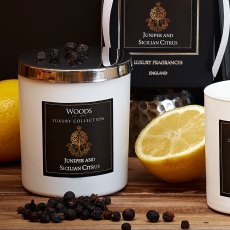 Luxury Single Wick White Glass Juniper & Sicilian Citrus Candle