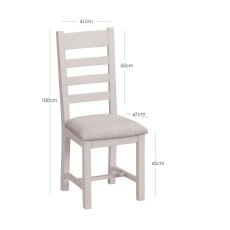 Tetbury Oak Ladder Back Dining Chair Fabric Seat