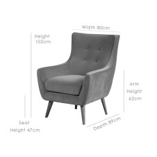 Scott Armchair - Navy Velvet